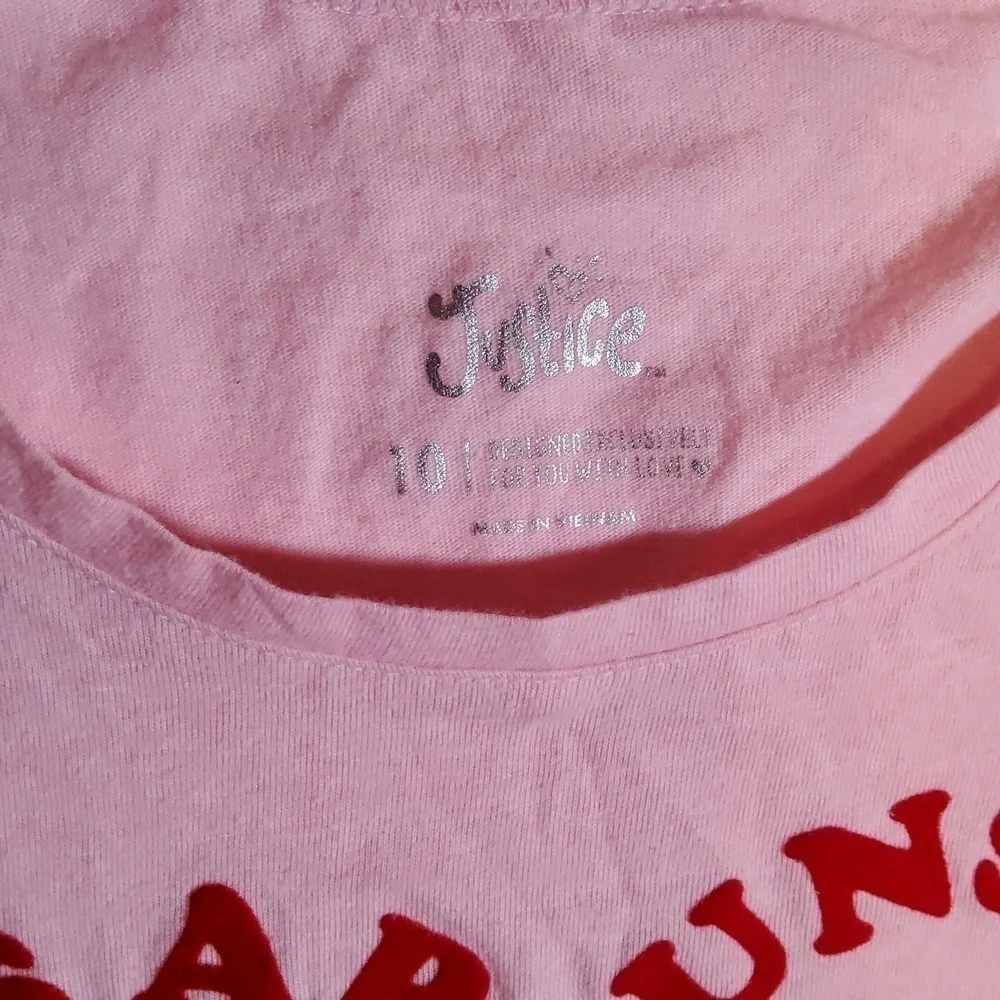 Justice Girl's  Heart T-shirt Size 10